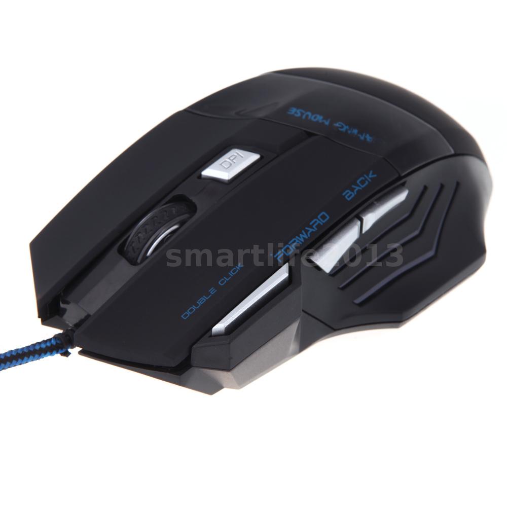 5500 dpi 7 button led optical usb wired gaming mouse mice for pc gamer firm